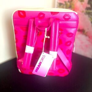 Pink Lip Print Backpack
